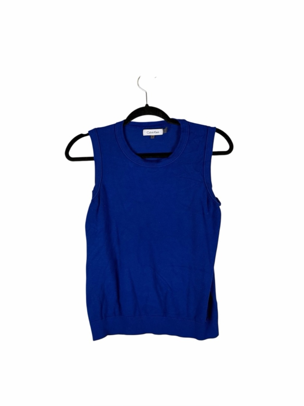 Calvin Klein Royal Blue Sleeveless Knit Shell Top Size M